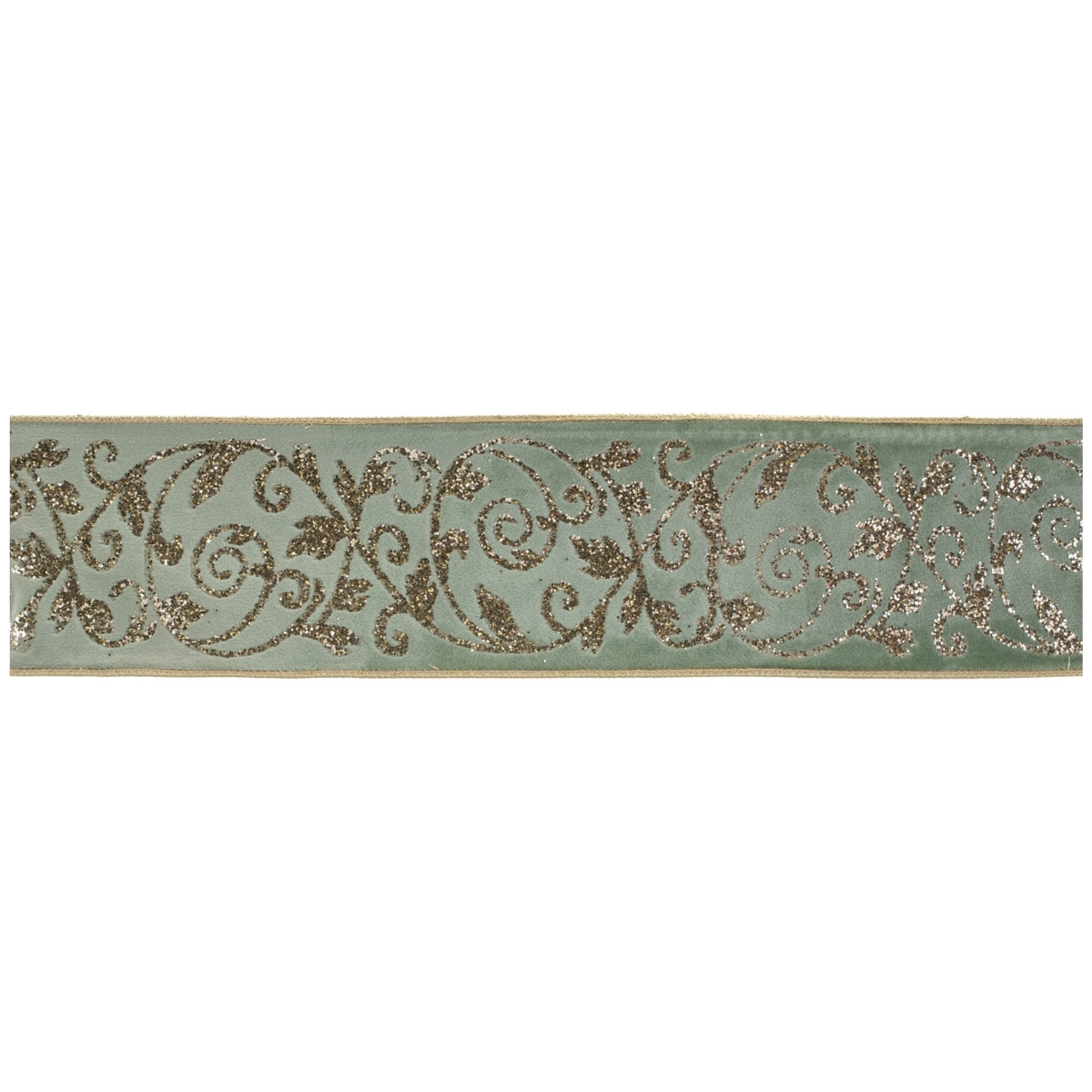 95126DS 4 in. x 5 yards Wired Polyester, Green & Gray