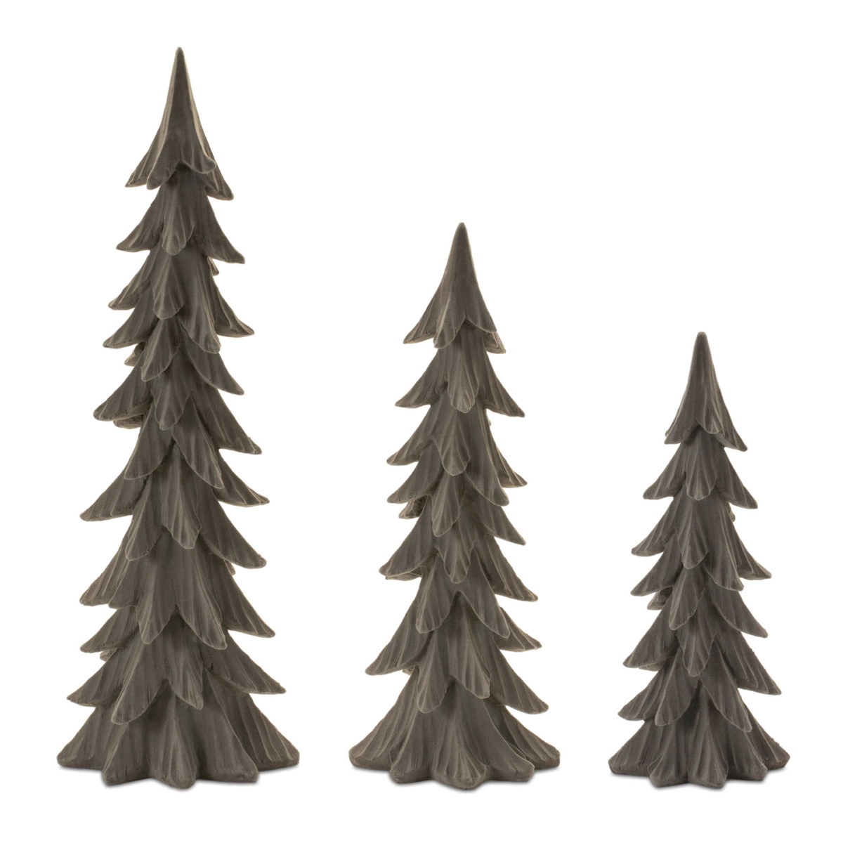 95845DS 14, 17, 23 in. Resin Tree, Gray - Set of 3
