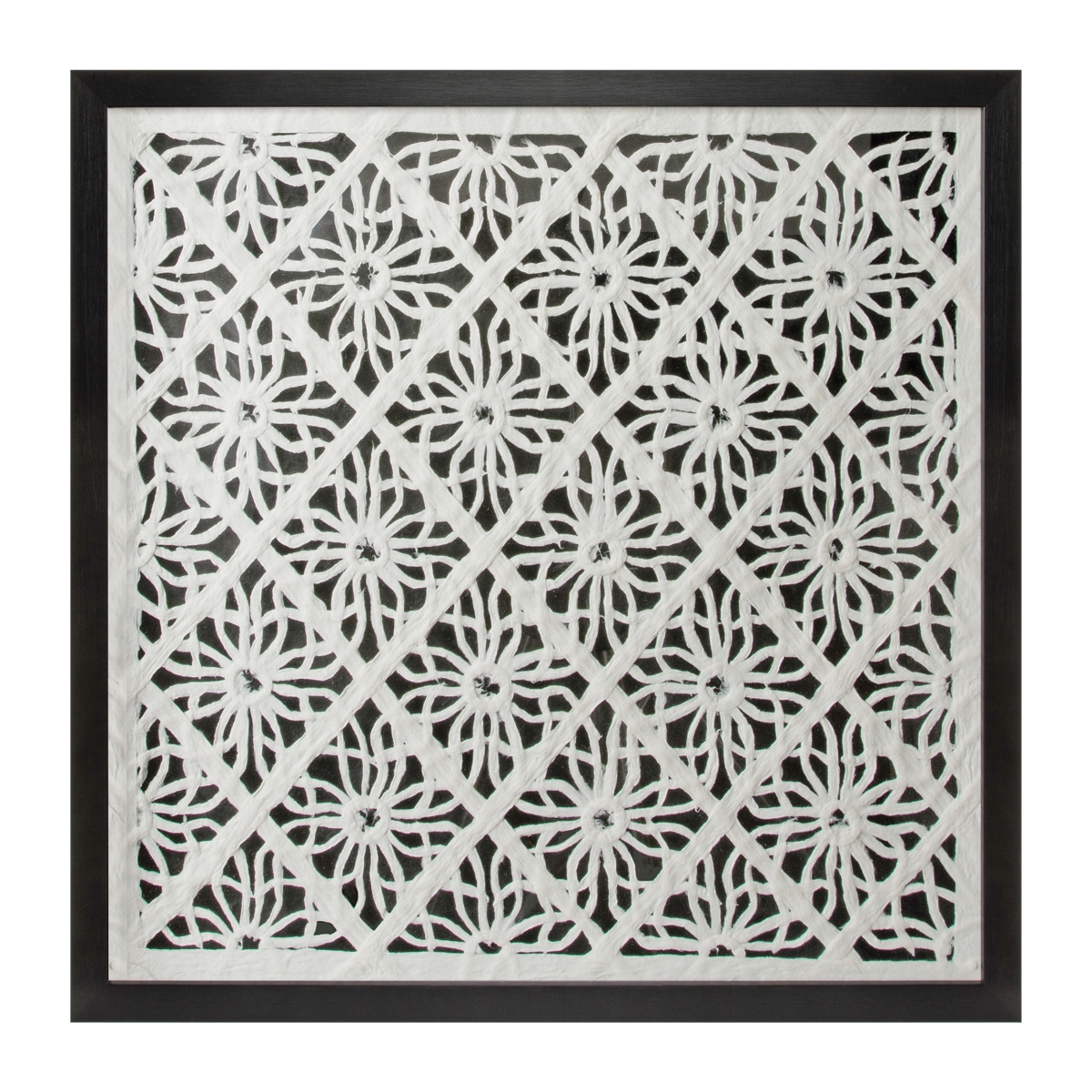 96139DS 19.5 in. Paper & MDF & Glass Framed Wall Decor, Black & White