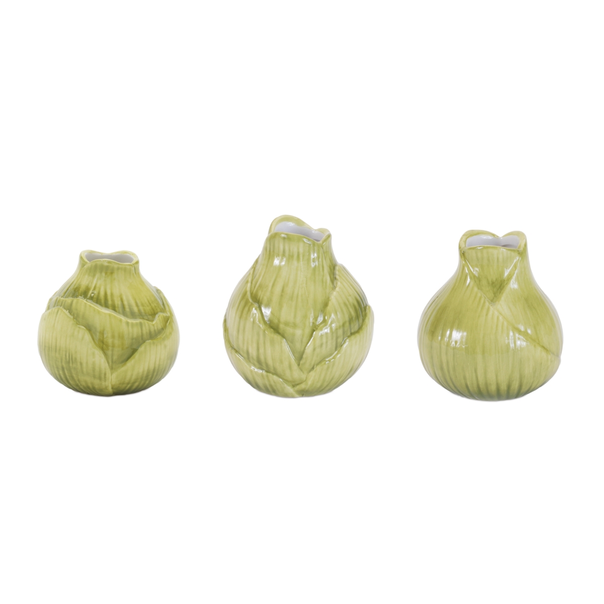 Picture of Melrose 96179DS 3.25&#44; 3.5 & 3.75 in. Dolomite Bulb Vase&#44; Green - Set of 6