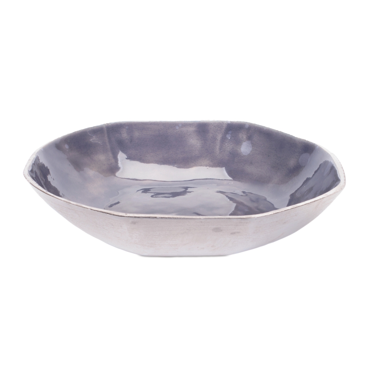 Picture of Melrose 96287DS 13.75 x 3 in. Aluminum Bowl&#44; Gray & Blue
