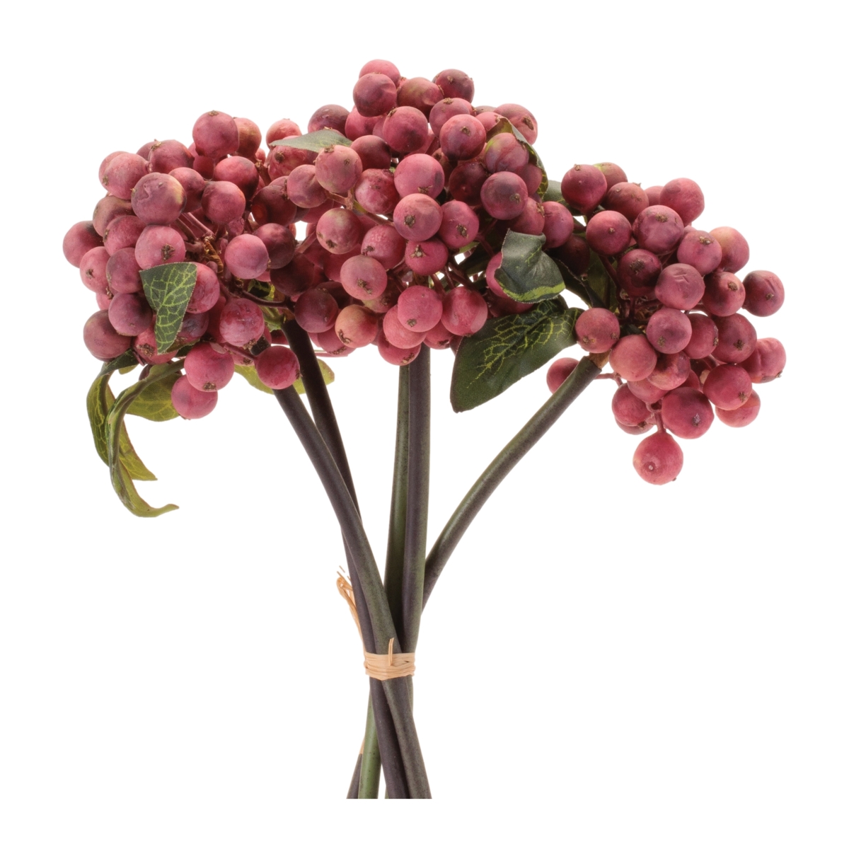 96742DS 11 in. Styrofoam & Polyester Berry Bundle, Red & Green - Set of 4