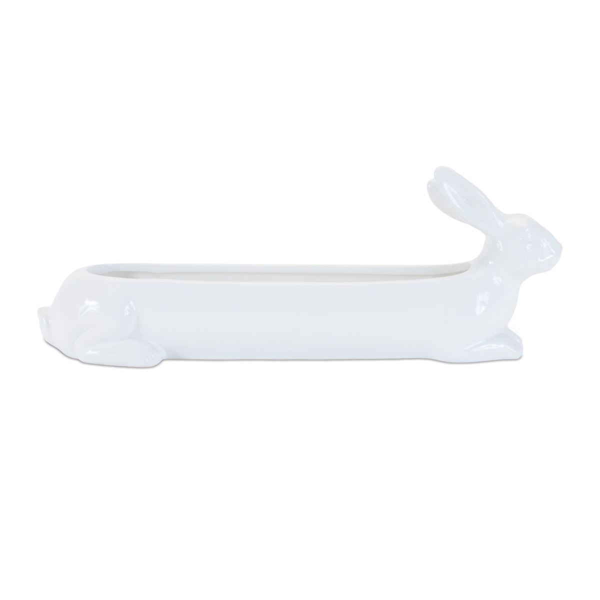 96991DS 15 x 5.5 in. Ceramic Rabbit Container, White - Set of 4