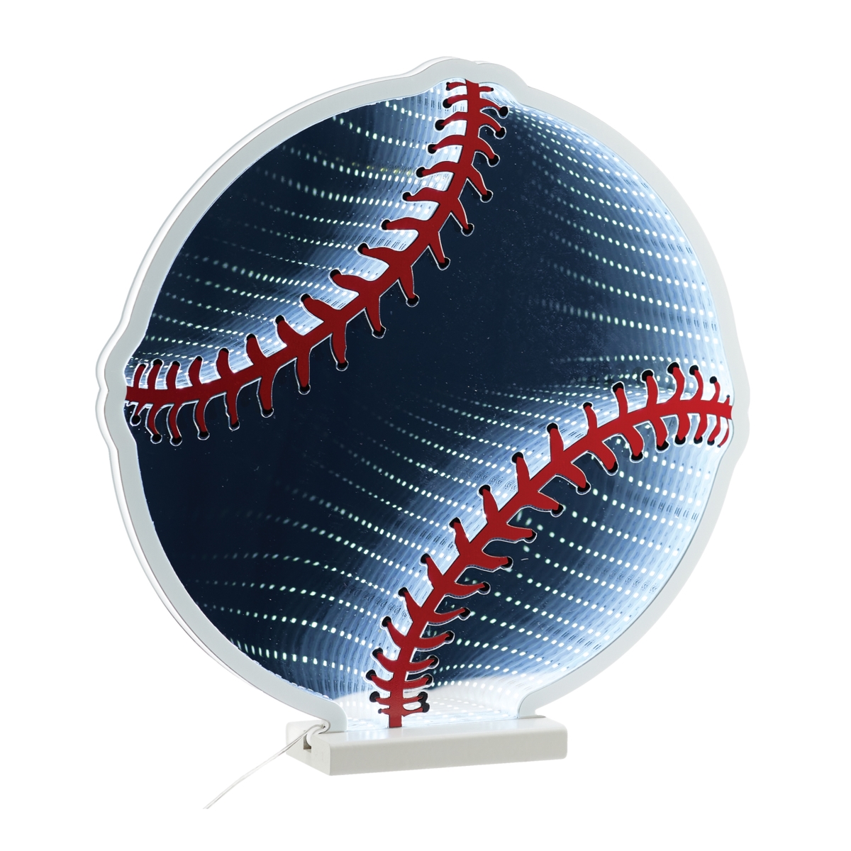 53579DS 15.5 in. Acrylic UL Plug Baseball Ekkolight, White & Red