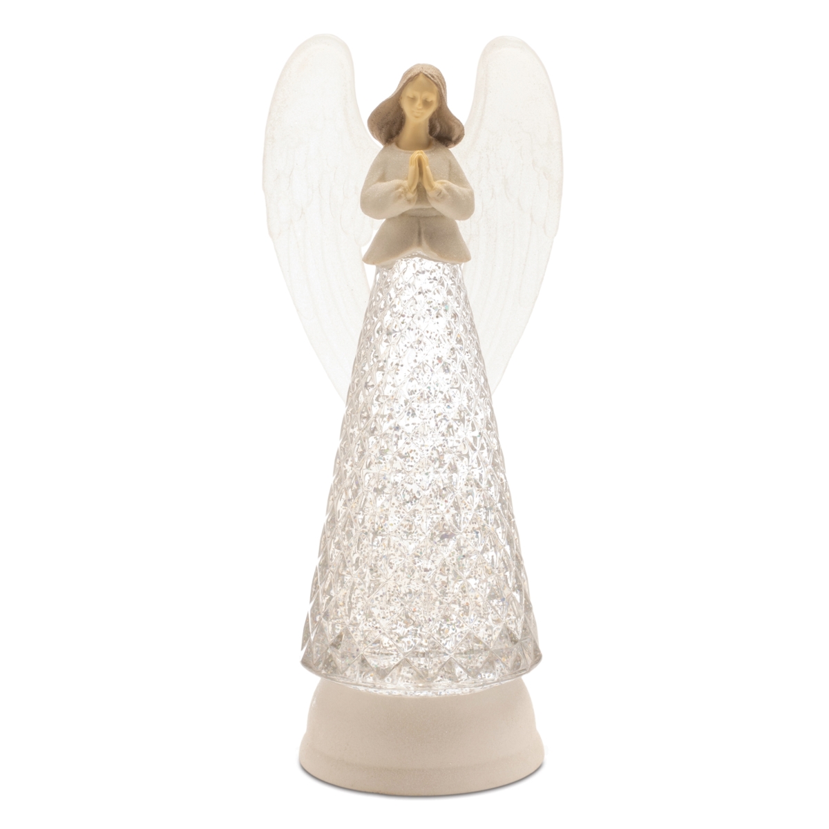 LED Angel Snow Globe - White - 12.5 in. - USB Cord & Timer Included