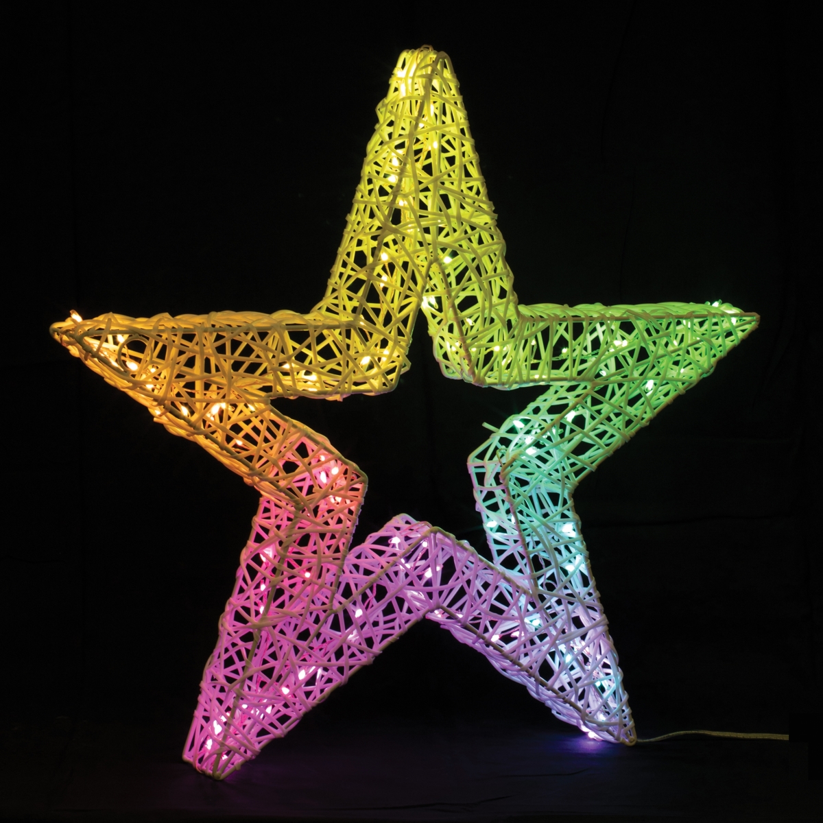 94759DS 22.5 in. Iron Wire UL Plug LED Star, White & Multicolor
