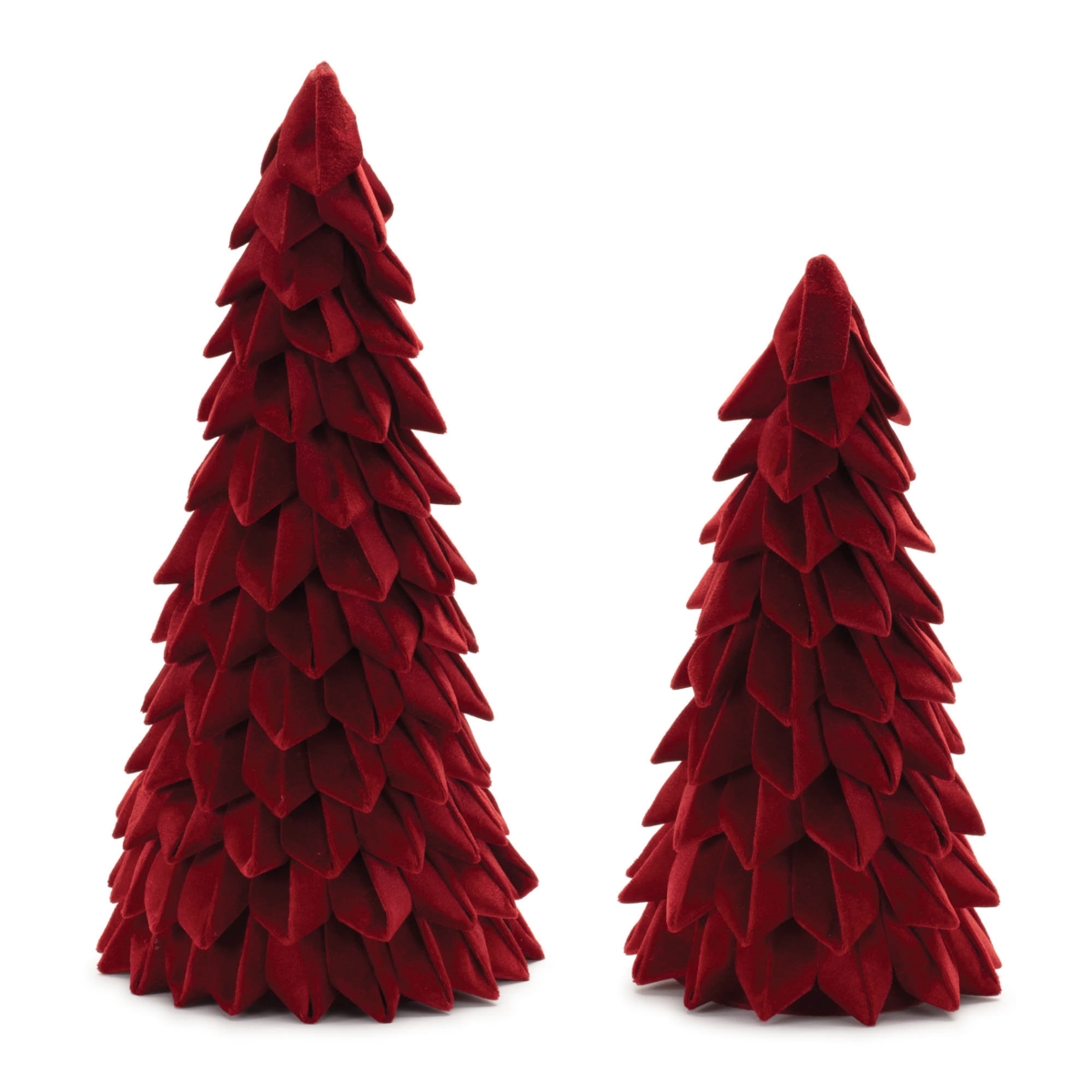 95446DS 15.5, 19.5 in. Polyester Tree Form, Red - Set of 2