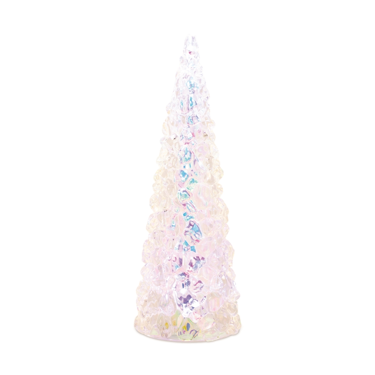 94018DS 13.5 in. Plastic 3 AA Batteries Not Included 6 Hour Timer LED Tree, White, Blue & Pink