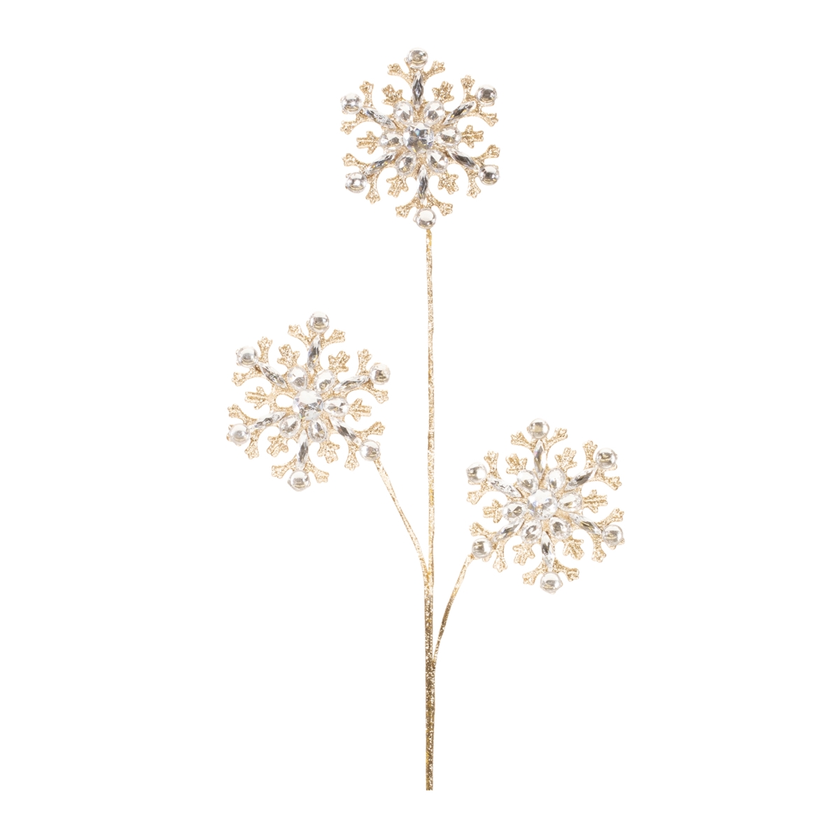 94567DS 32 in. Plastic Snowflake Spray, Silver & Gold - Set of 2