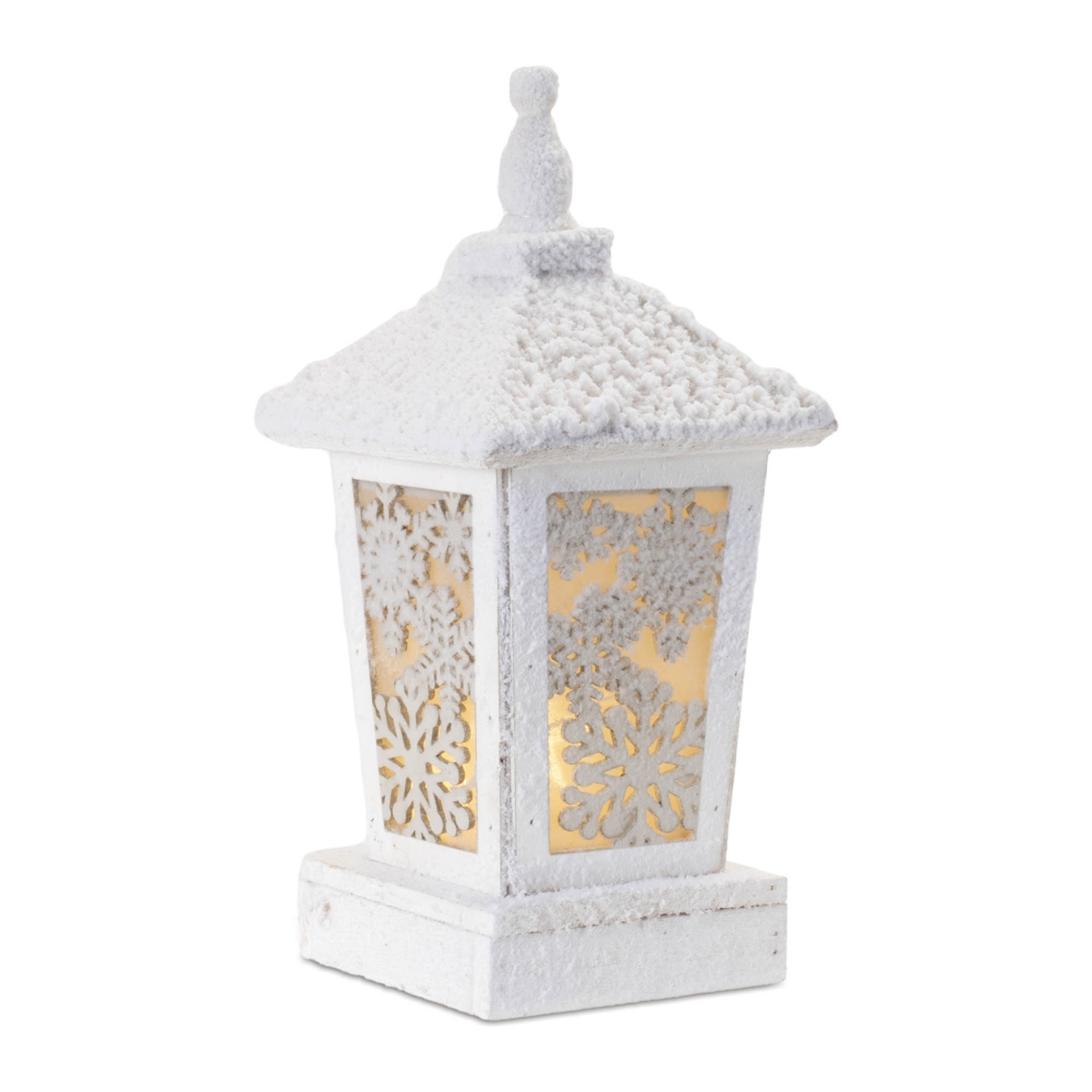 LED Winter Lantern - White - 14 in. - USB & Battery Operated - Cozy Illumination