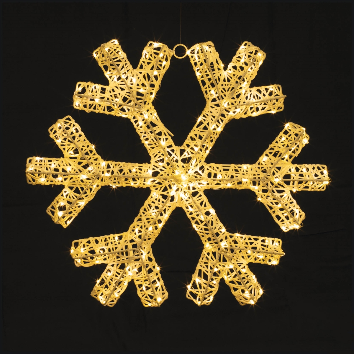 94760DS 24 in. Iron Wire UL Plug LED Snowflake, White