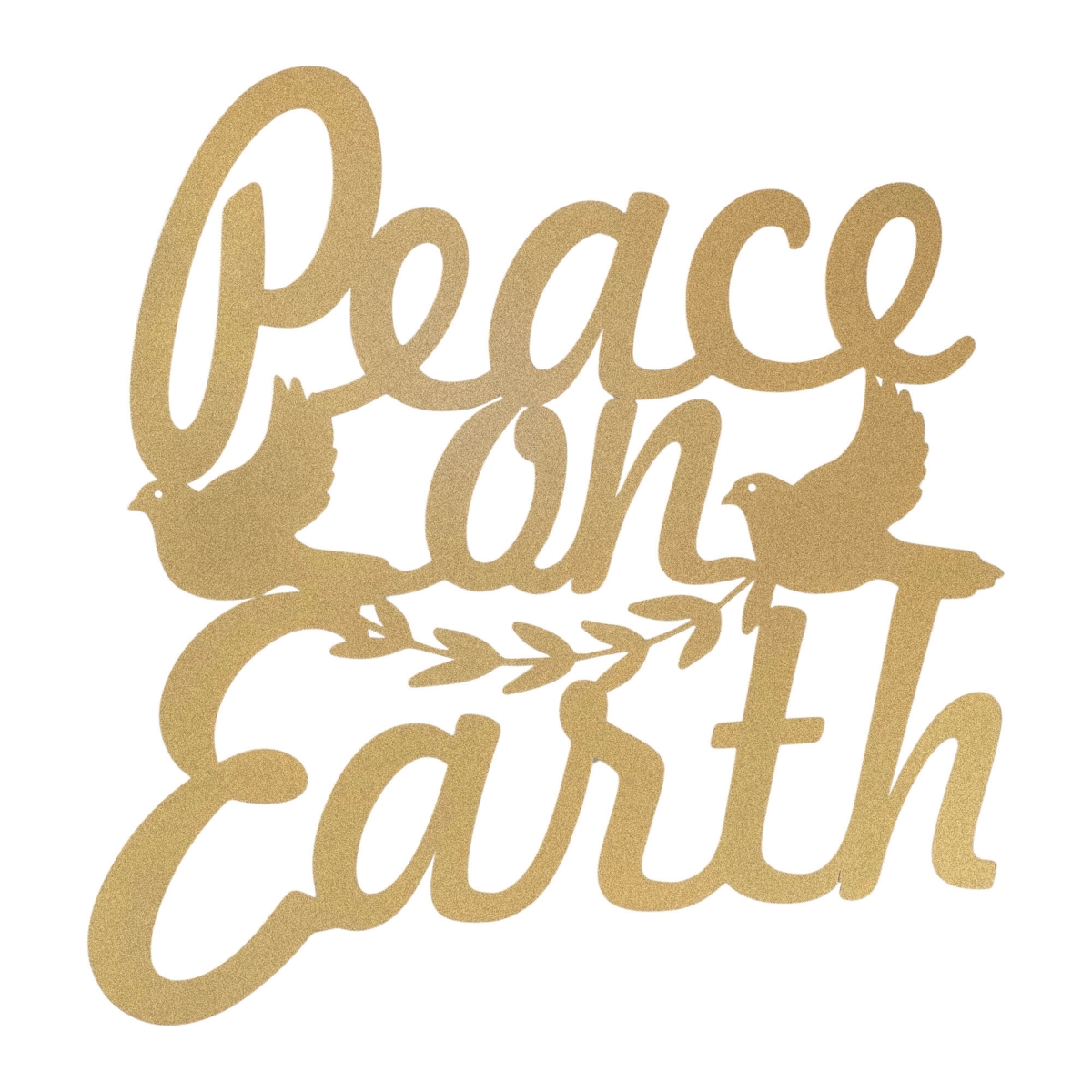 95101DS 13.5 x 15.5 in. Iron Peace On Earth Plaque, Gold