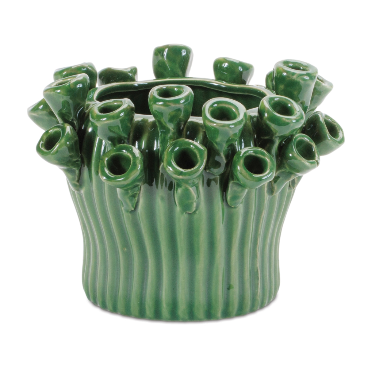 Picture of Melrose 96369DS 5.5 x 5 in. Sto are Container with Floral&#44; Green - Set of 2