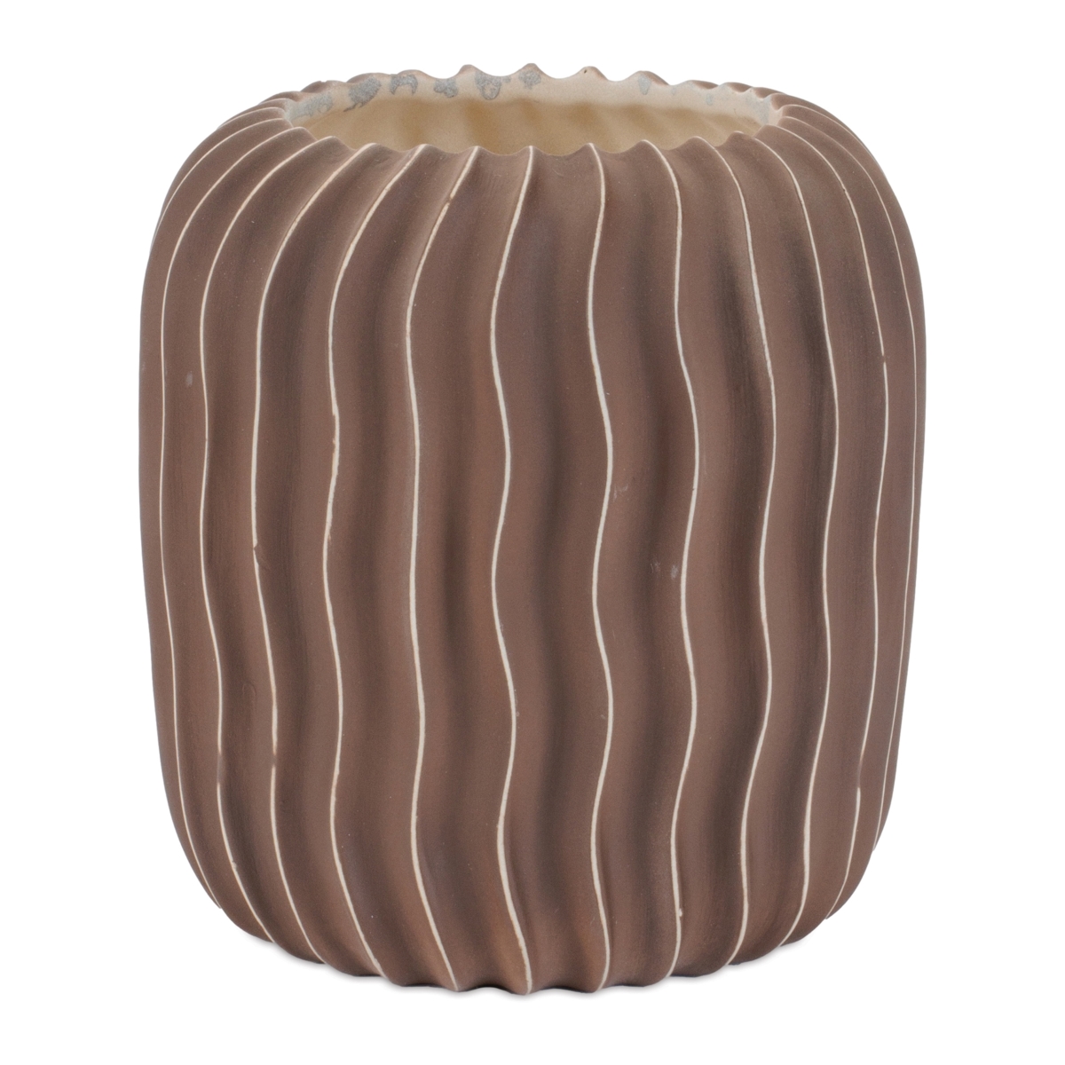 Picture of Melrose 96895DS 6.5 x 7.25 in. Ceramic Container&#44; Brown - Set of 2