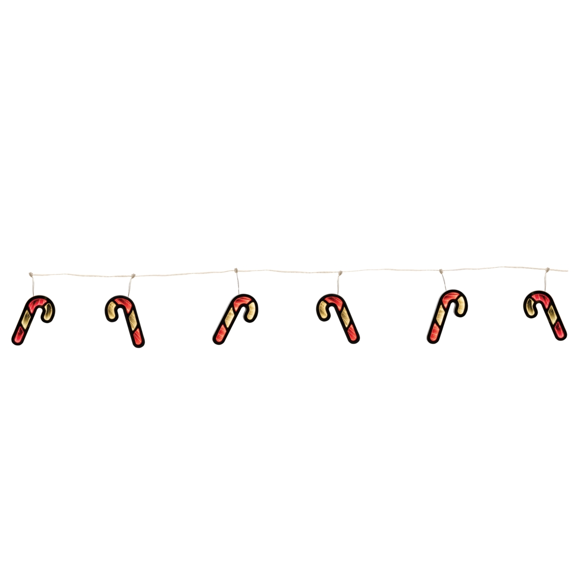 Candy Cane Ekkolight Garland - Red & White - 68 in. - Illuminated Decor