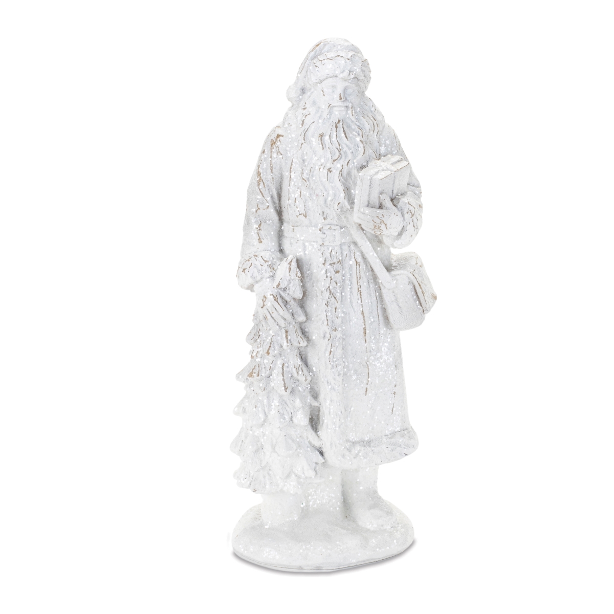 94600DS 9 in. Resin Santa, White - Set of 2