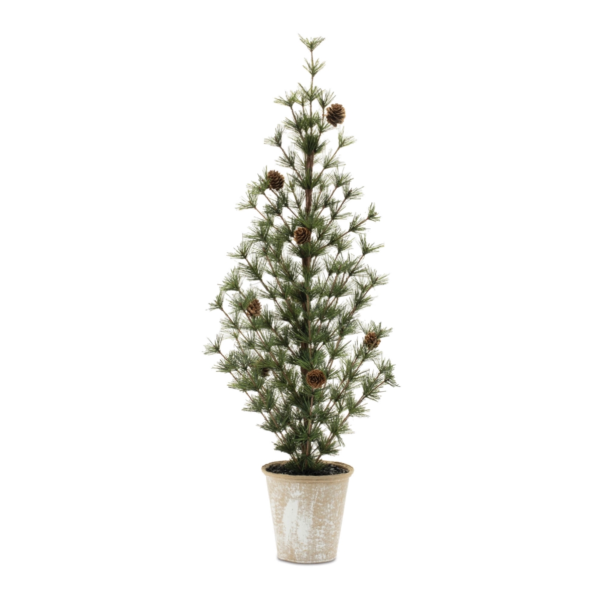 95165DS 31 in. Plastic Potted Mini Tree, Green & Brown - Set of 2