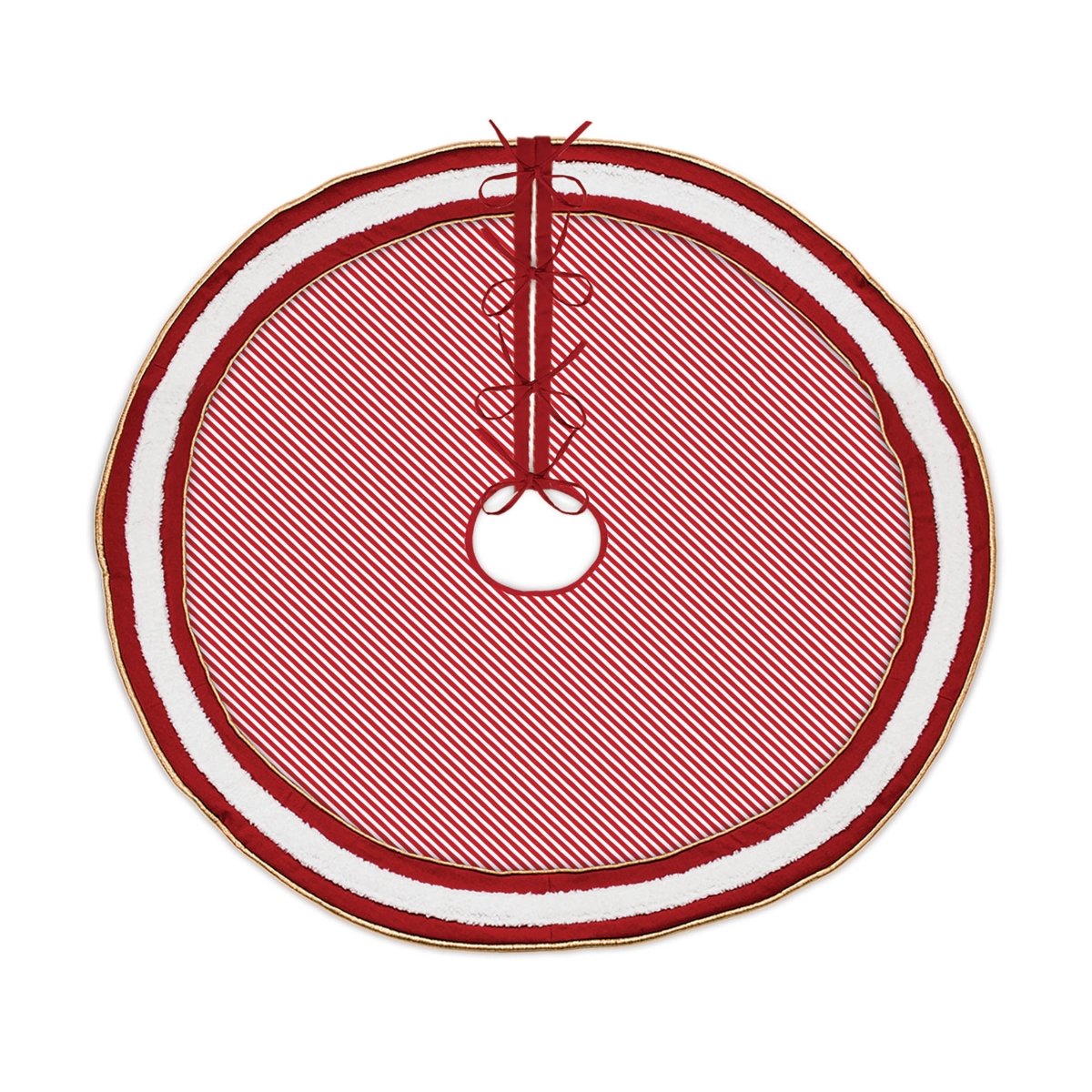 Picture of Melrose 95792DS 48 in. Cotton Tree Skirt&#44; Red & White