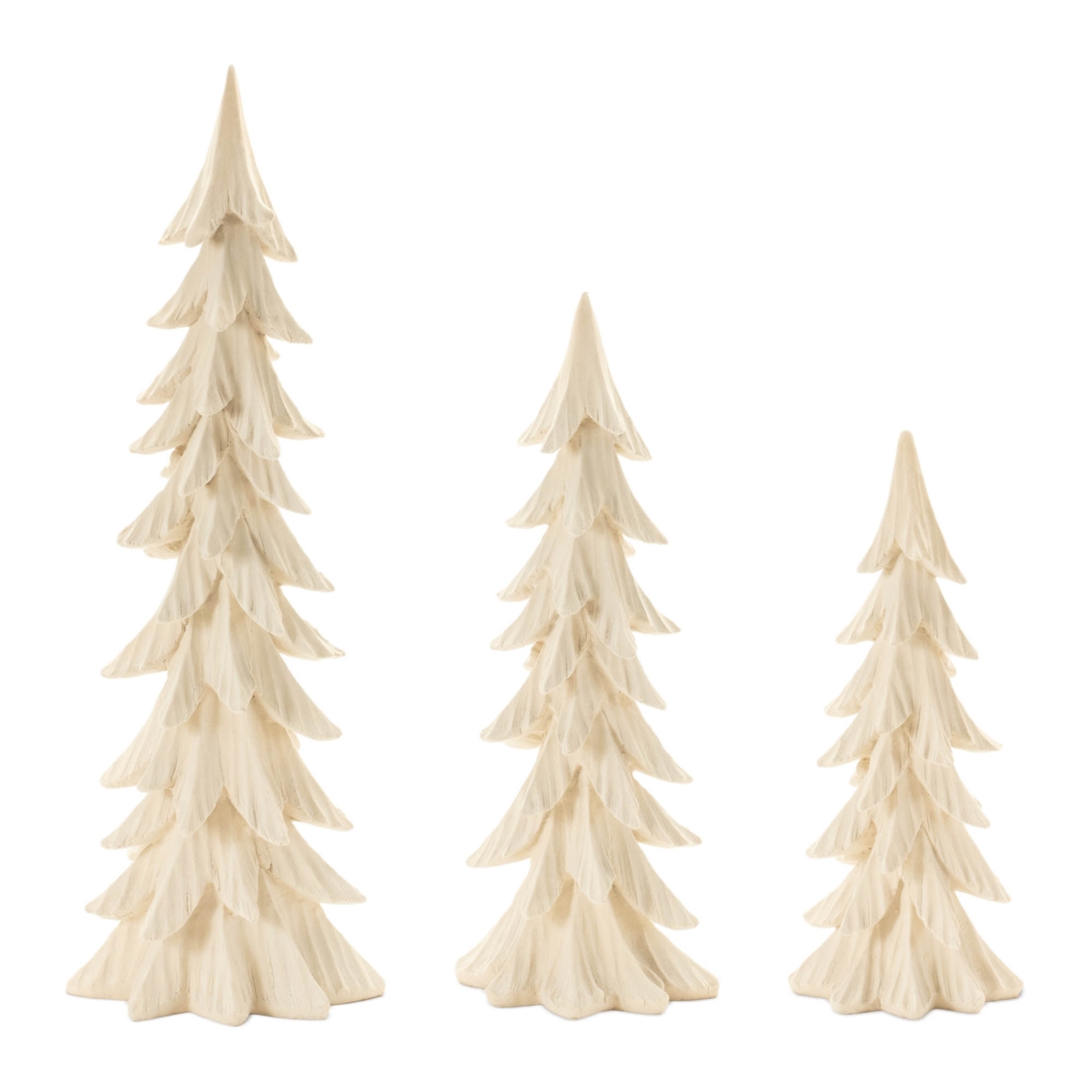 95848DS 14, 17, 23 in. Resin Tree, Beige - Set of 3