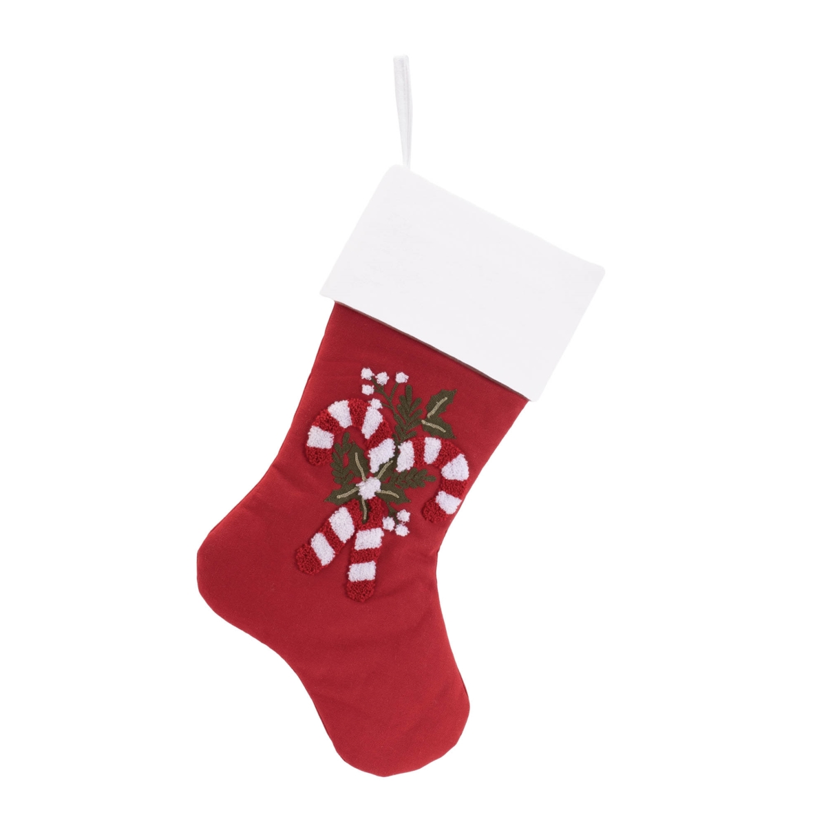 95866DS 17 in. Cotton Stocking, Red & White - Set of 2