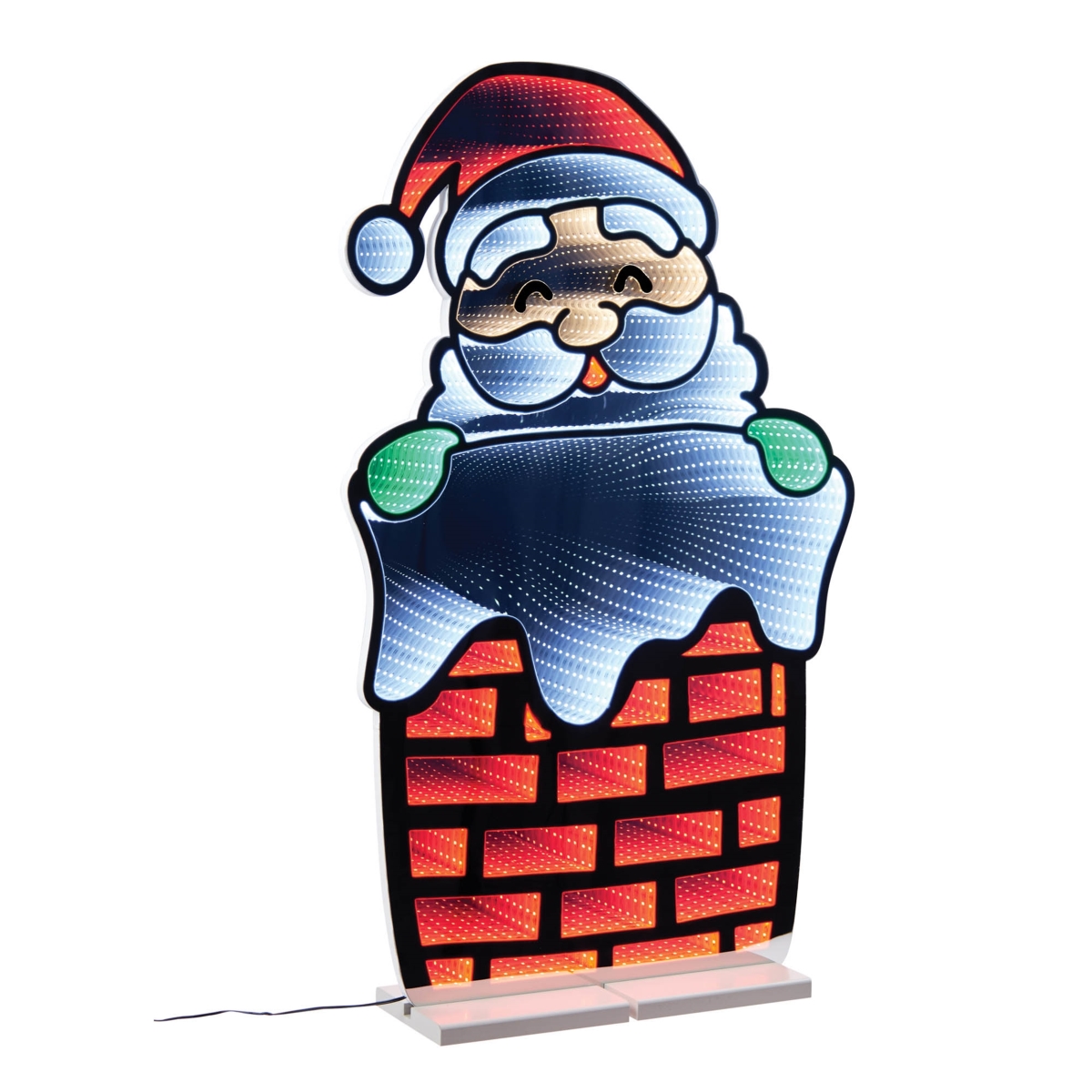 Picture of Melrose 95950DS 35 in. Acrylic UL Plug Santa & Chimney Ekkolight&#44; Red & White