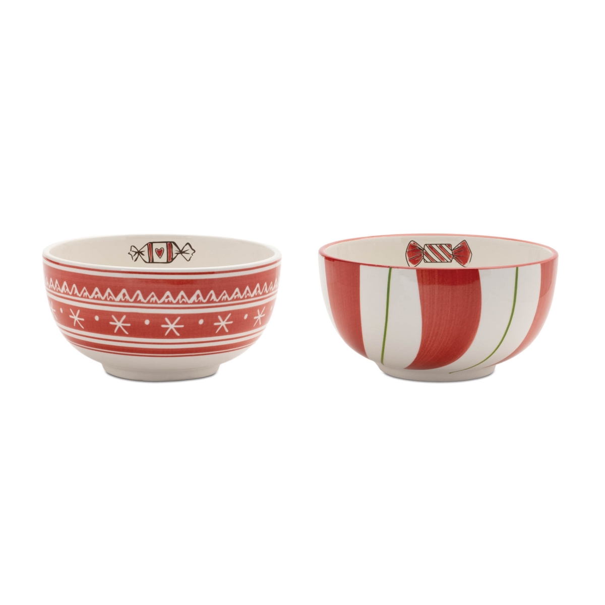 Ceramic Santa Candy Bowl Set - Red & White - 6 x 3.25 in. - Festive Designs