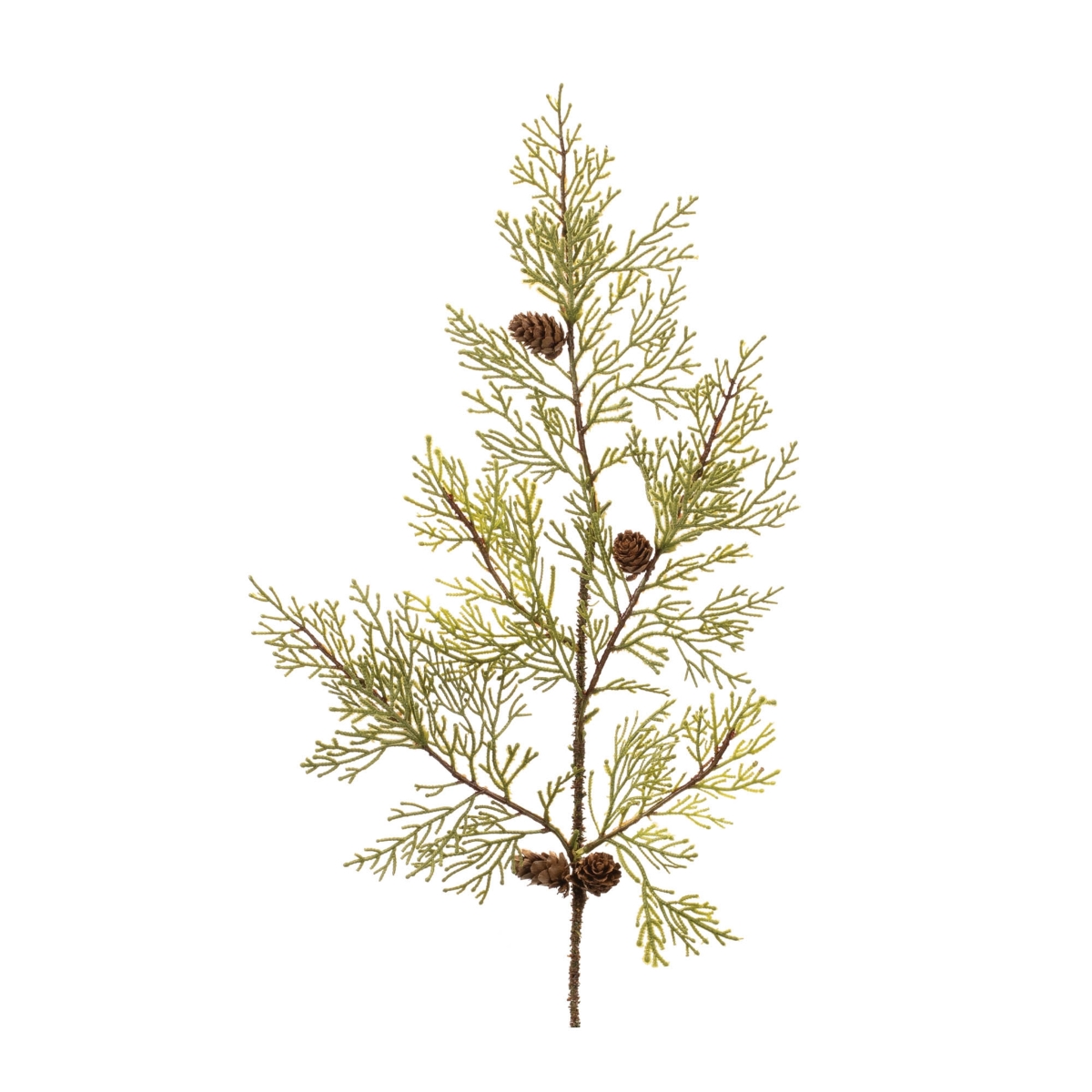 95861DS 28 in. Plastic Pine Spray, Green & Brown - Set of 6