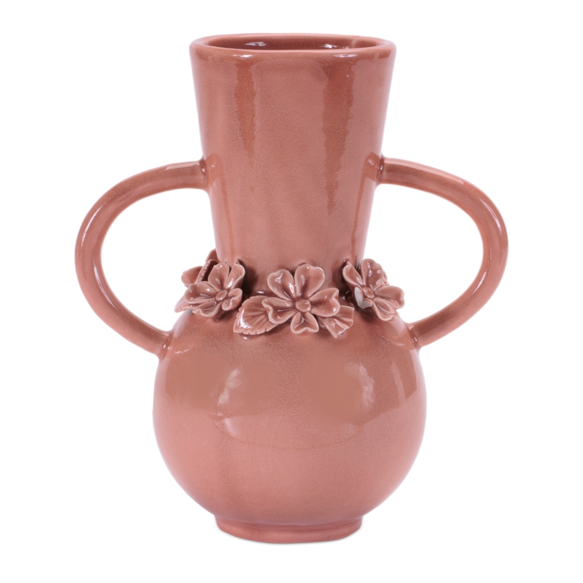 Picture of Melrose 96364DS 8 in. Sto are Vase with Floral&#44; Pink - Set of 2