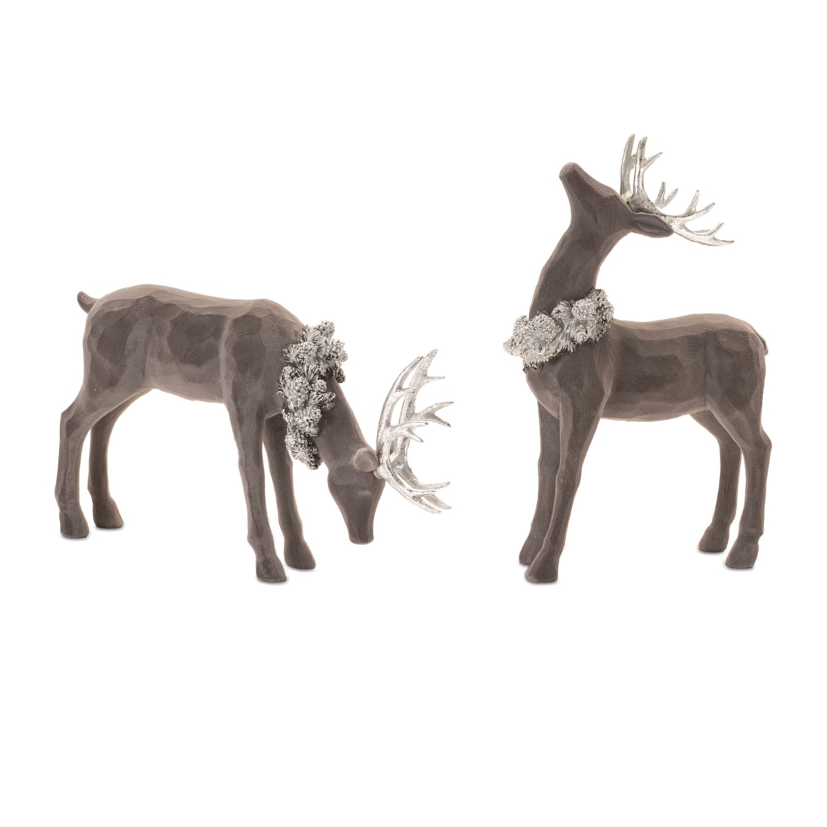 Picture of Melrose 95851DS 7.5 in.&#44; 13 in. Resin Deer&#44; Gray - Set of 2