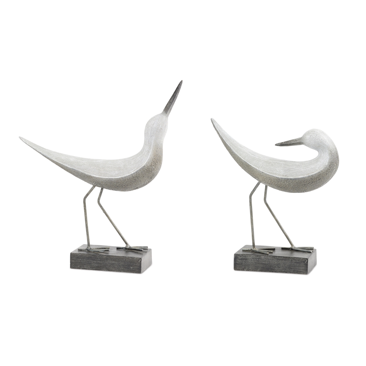Coastal Bird Figurine Set - White - 8.5 & 10 in. - Set of 2 - Distressed Finish