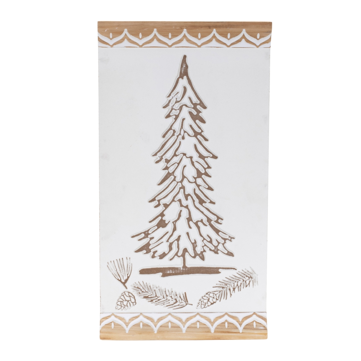 94607DS 10 x 19 in. Wood & MDF Tree Wall Art, White & Brown