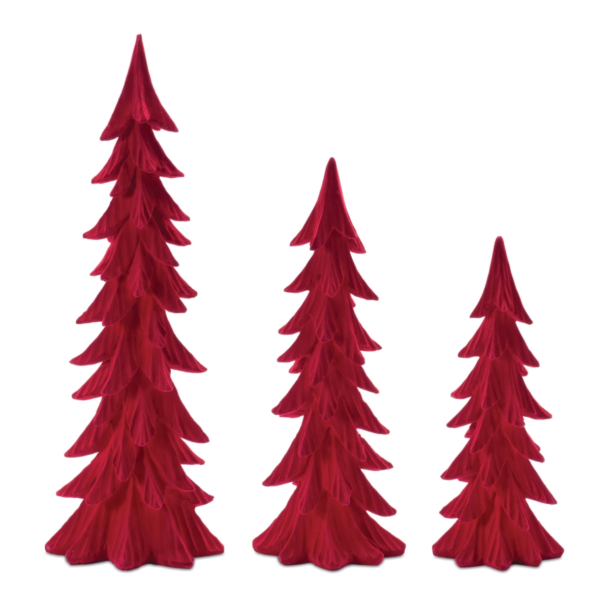95846DS 14, 17, 23 in. Resin Tree, Red - Set of 3