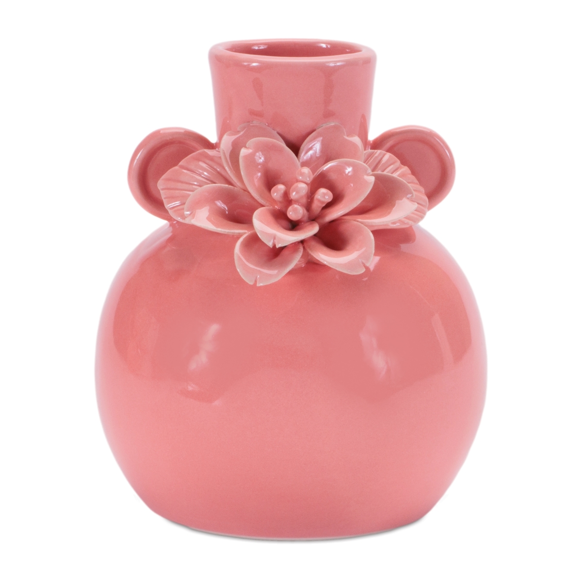 Picture of Melrose 96363DS 5.75 in. Sto are Vase with Floral&#44; Pink - Set of 2