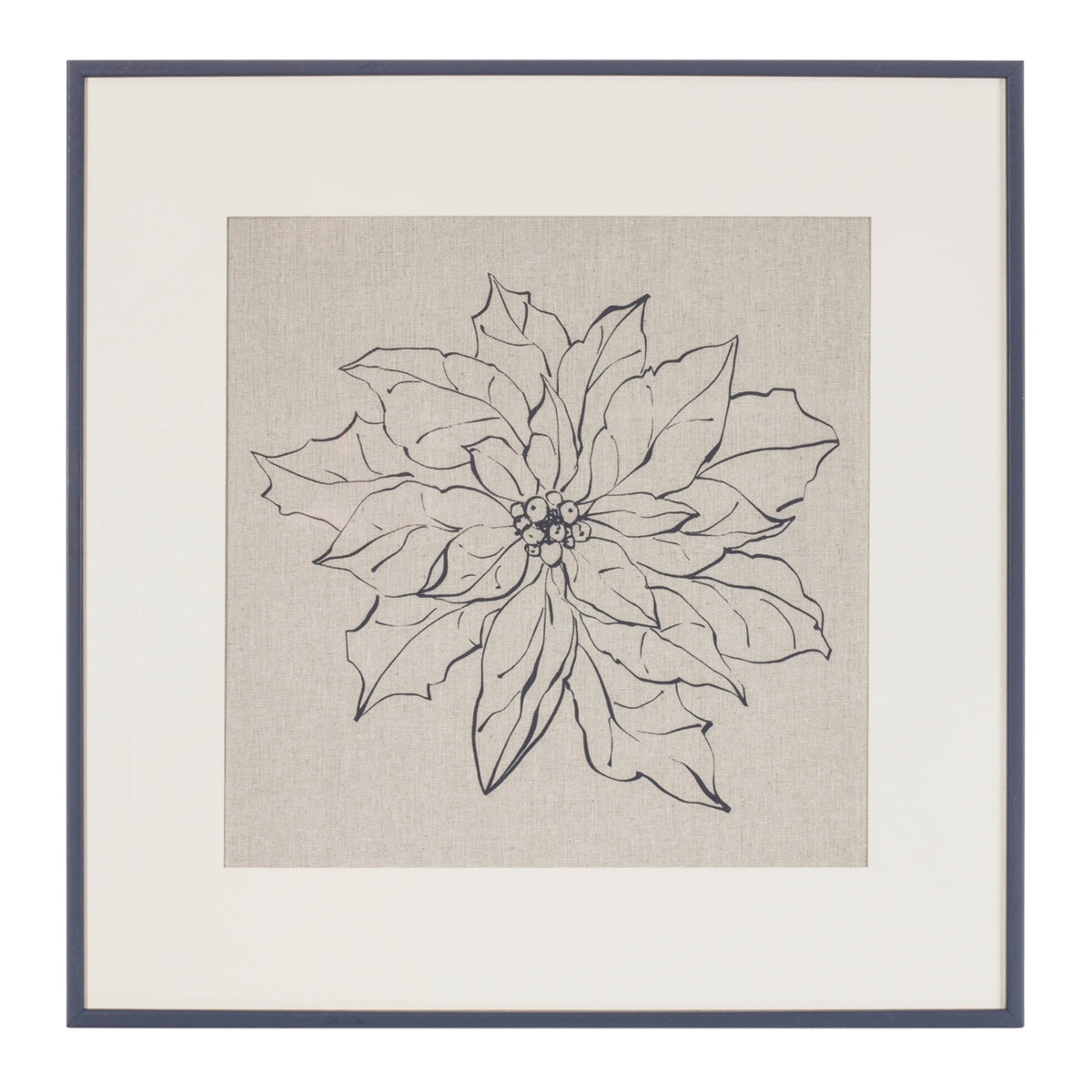 94404DS 20 in. Square Poinsettia Frame - Plastic, Paper & Glass, Beige & Gray