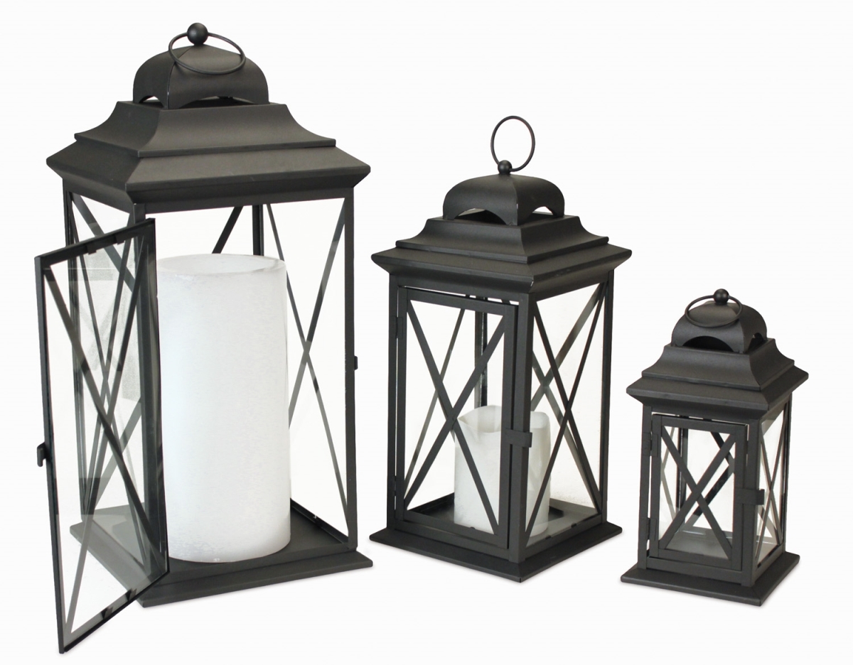 Picture of Melrose 50220 11.75-22 in. Iron & Glass Lantern - Set of 3