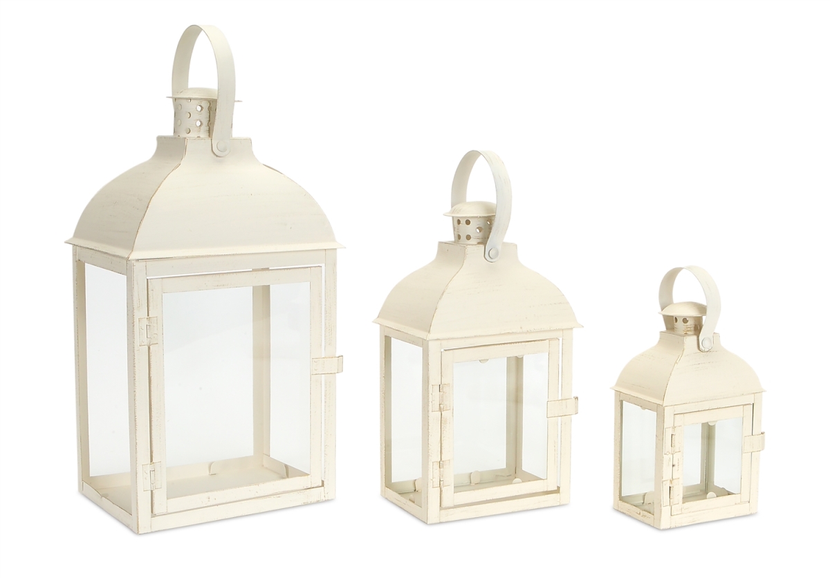 Picture of Melrose 54167 7.5-14 in. Iron & Glass Lantern - Set of 3