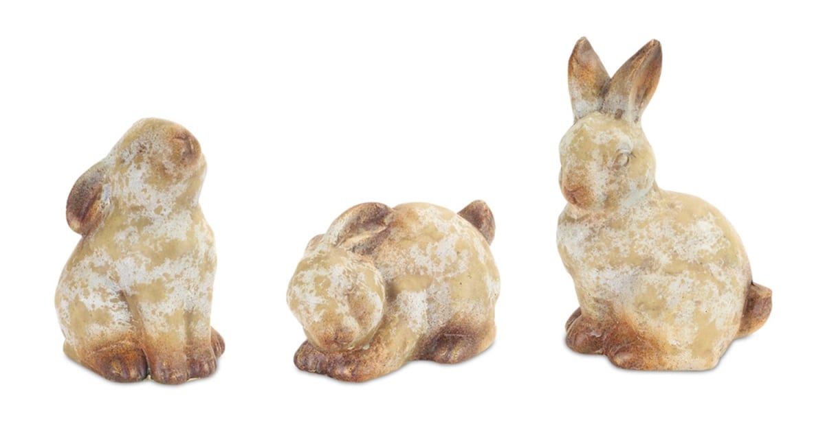 Picture of Melrose 62324 9 in. Terracota Rabbit Figurine&#44; Grey & Brown - Set of 6