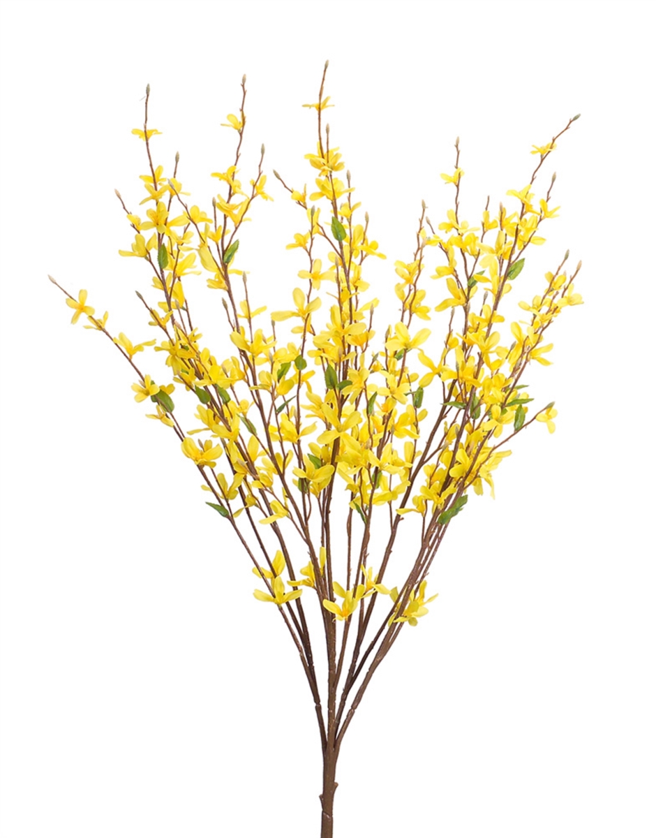 Picture of Melrose 66241 31 in. Polyester & Plastic Forsythia Bush&#44; Yellow & Brown - Set of 12