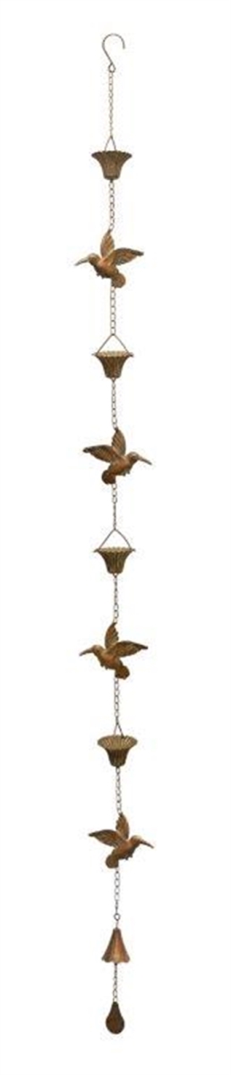 Picture of Melrose 82234 69 in. Iron Hummingbird Rain Chain&#44; Copper - Set of 4