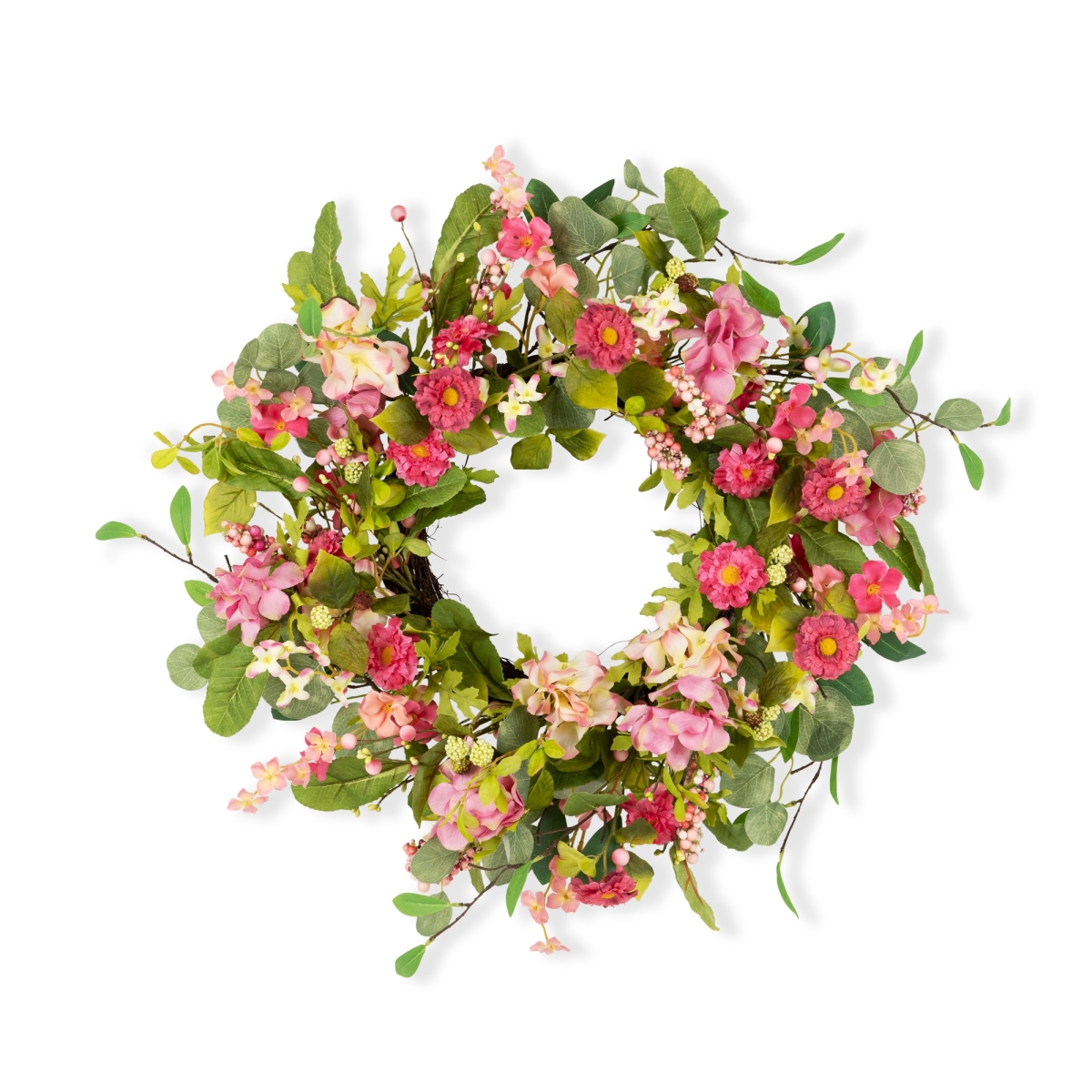 Picture of Melrose International 82550 28 in. Vine Mixed Floral Wreath - Pink&#44; White & Green
