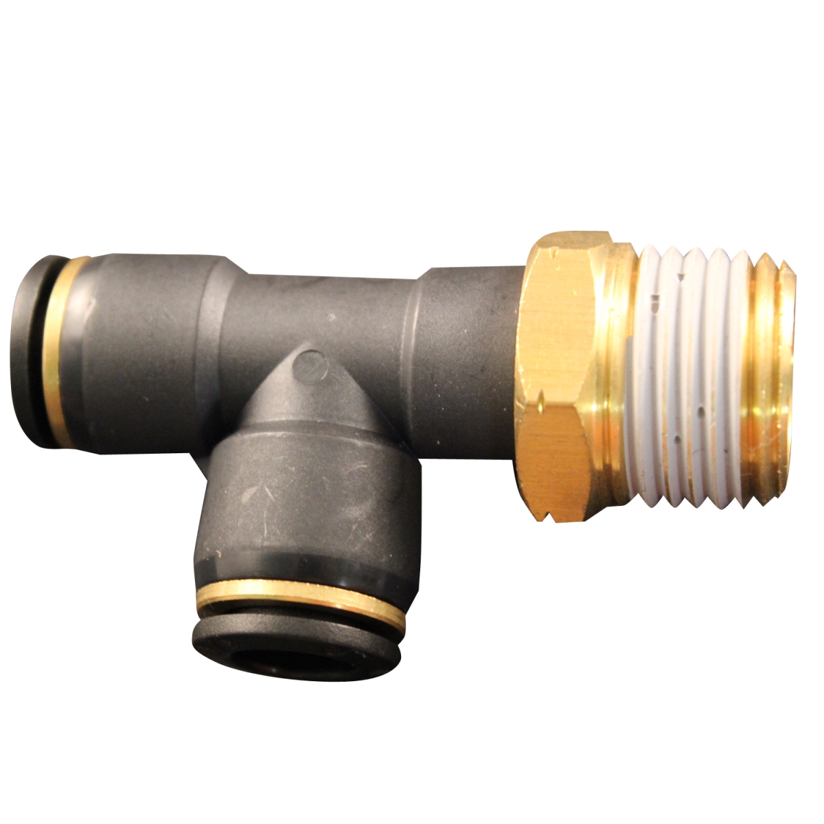 0.5 in. MNPT 0.37 in. OD Push to Connect Swivel Run Tee