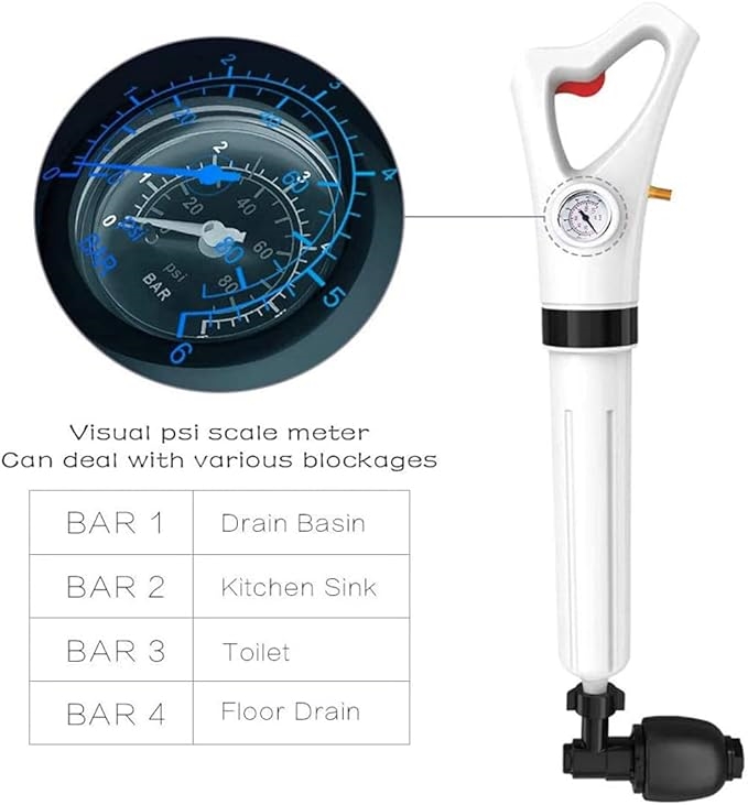 HX-006 Manual Drain Cleaner, Toilet Plunger,Air Drain Blaster,Clogged Pipe, High Pressure Air Drain Unblocker -  Golden House