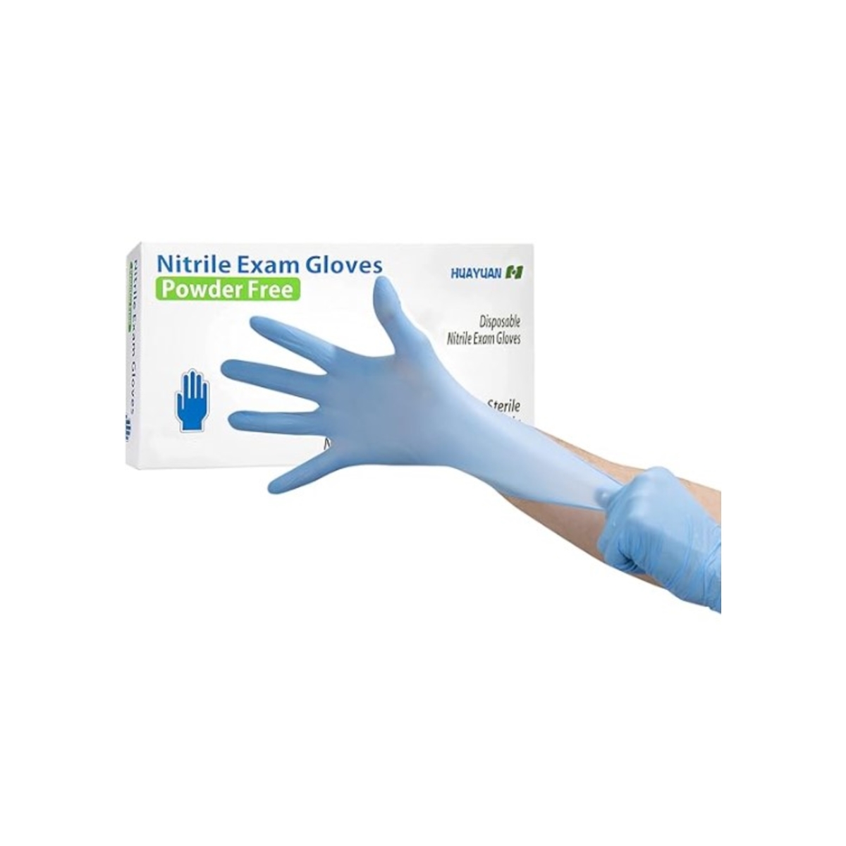 Picture of Huayan 6973082130375 Huayan 6973082130375 Large Nitrile Exam Gloves Non-Sterile Powder Free