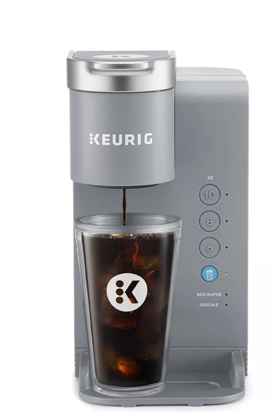 Picture of Keurig Green Mountain, Inc K25F Keurig K25F K-ICED Essentials Compact Single Serve Coffee Maker - Ice Gray