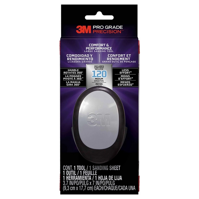 3M Pro Grade Precision Comfort & Performance Large Sanding Tool, 463-000-PGP-4, 3.7" x 7", 4/cs | For Boats | by West Marine