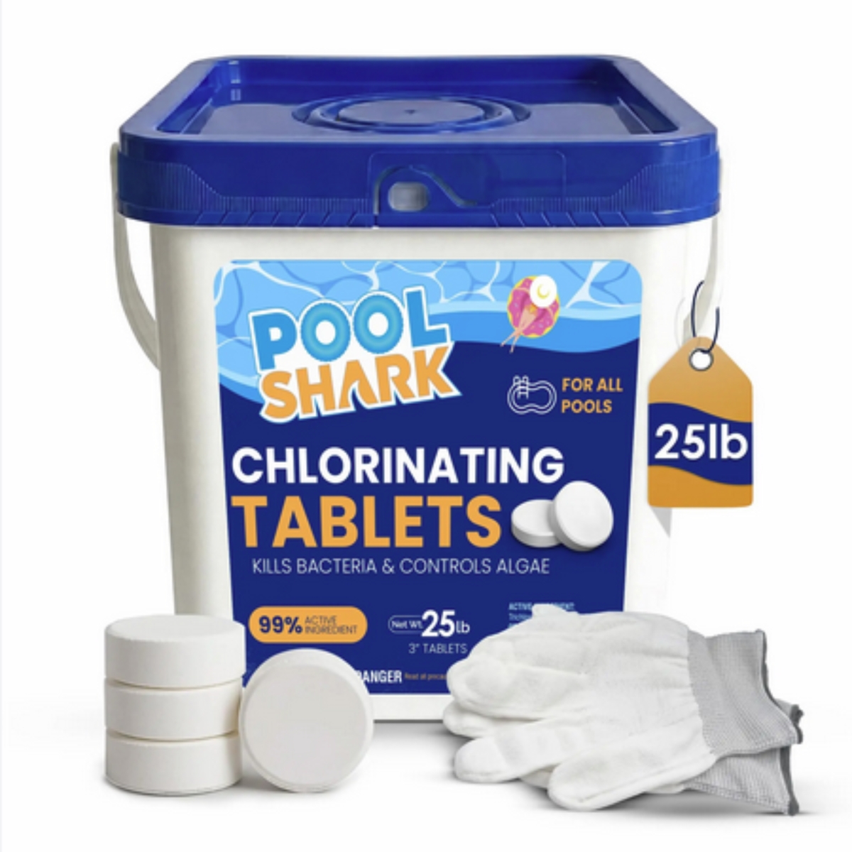 CT-25  Pool Shark CT-25 Chlorinating Tablets 25 Ibs 3' Tablet Size