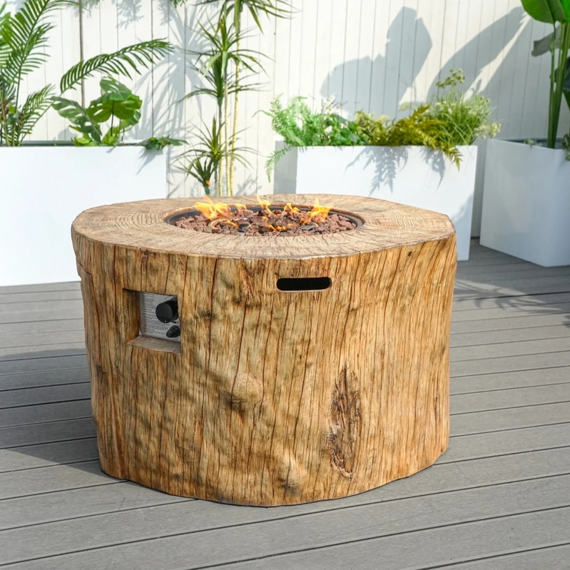 PAG-2180-XMHL  PAG-2180-XMHL Fire Pit Table, Antique Yellow
