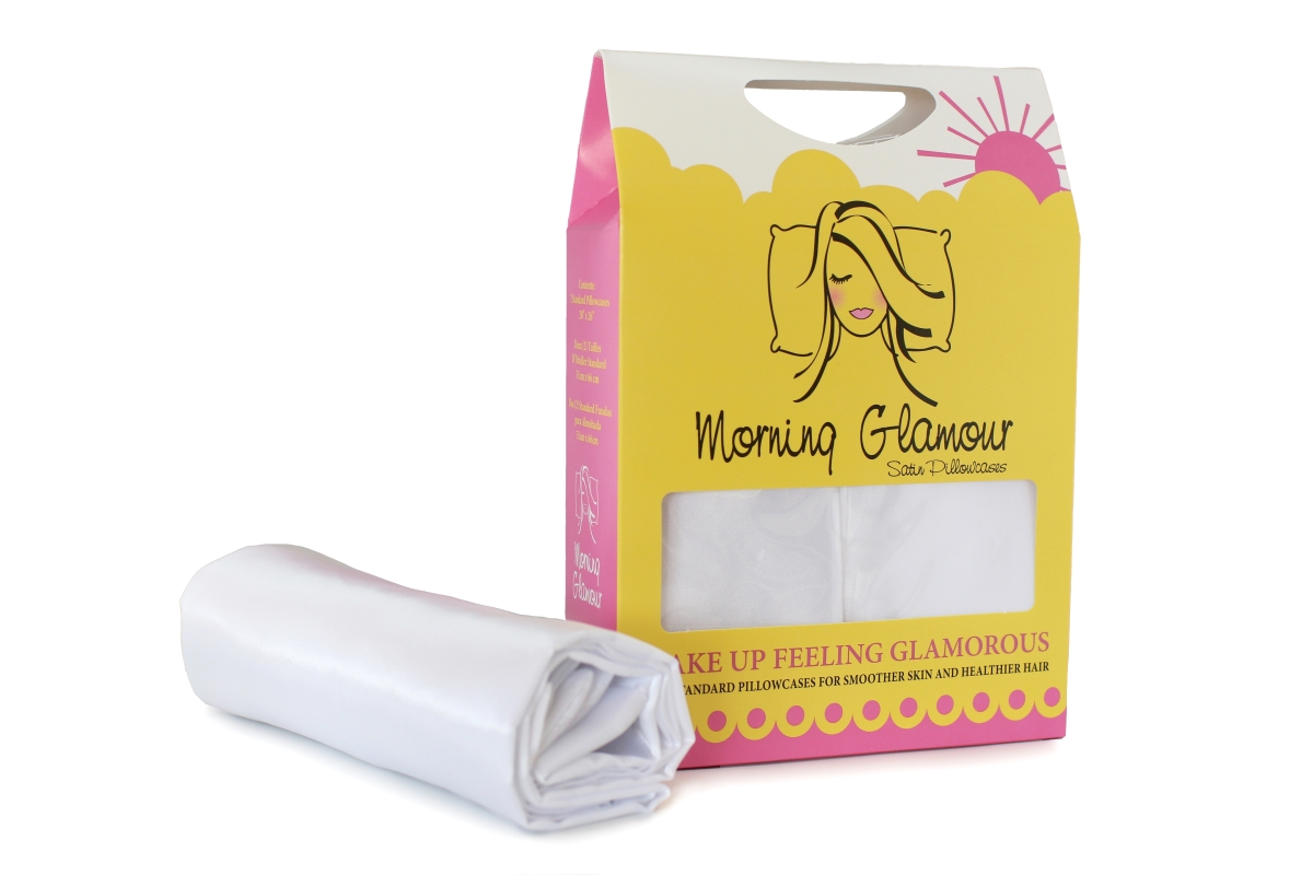 20 x 26 in. Queen & Standard Size Signature Box Satin Pillowcases, White - Pack of 2
