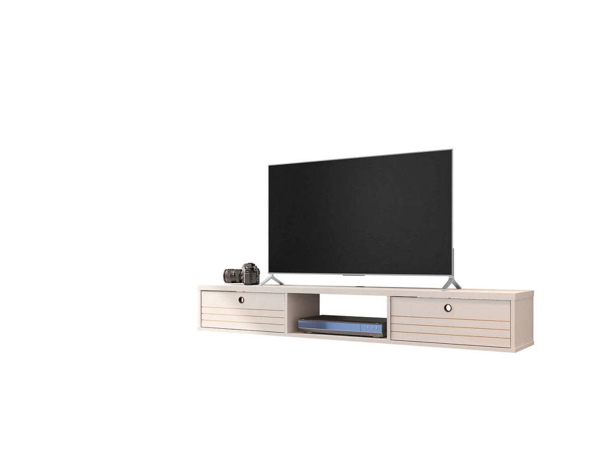 Picture of Manhattan Comfort 220BMC1 Liberty Mid-Century Modern Floating Entertainment Center with 3 Shelves in Off White&#44; 11.81 x 62.99 x 9.05 in.