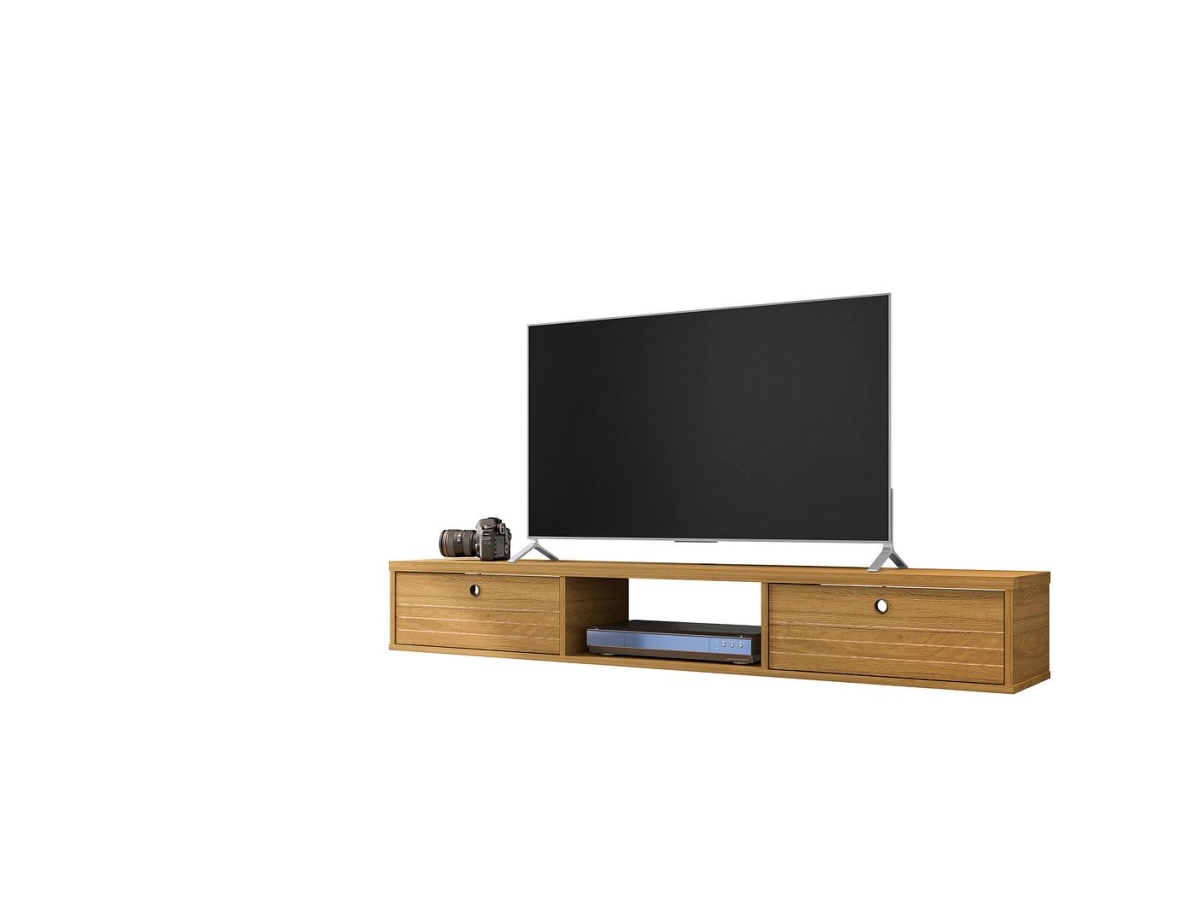 Picture of Manhattan Comfort 220BMC2 Liberty Mid-Century Modern Floating Entertainment Center with 3 Shelves in Cinnamon&#44; 11.81 x 62.99 x 9.05 in.